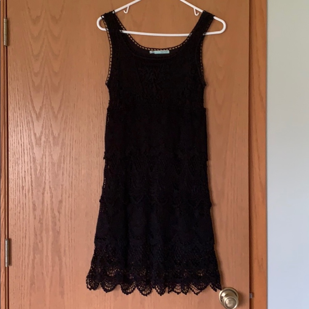 Black Knit Lace Dress